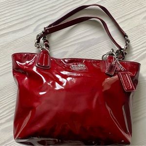 Coach Patent Leather Purse in Deep Burgundy/Maroon